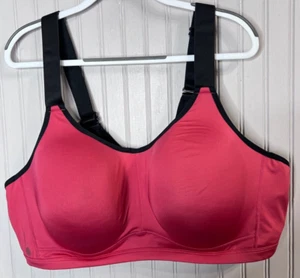 LIVI Active Womens SPORT BRA 50DD Black Red Quality Vent Lane Bryant WIRE NEW - Picture 1 of 7