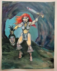 original fant art illustration Red Sonja - Picture 1 of 3
