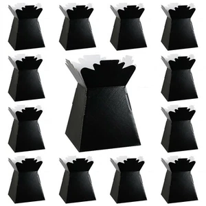 BLACK Living Vases Florist Bouquet Box Flower Plant Aqua Sweet Boxes Gift UK - Picture 1 of 2