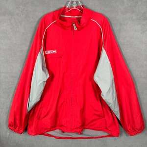 CCM Mens Jacket 2XL Red Zip Up Hockey Soft Shell Warm Up Windbreaker Vintage - Picture 1 of 12