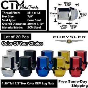 20Pc 04-22 CHRYSLER 300 OEM FACTORY LUG NUT REPLACEMENT M14x1.5 FIT STOCK WHEEL - Picture 1 of 8