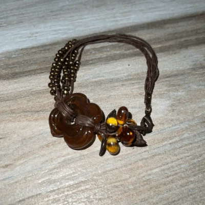 Pulsera Tenis Floral Con Cuentas Para Mujer Marrón Lucita Flor Bohemia Casa Núcleo Foto 1 de 4