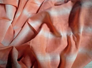 2m 60cm x 112cm Koralle & Creme Streifen Webstoff Slub Baumwollstoff tolle Qualität #L82 - Bild 1 von 2