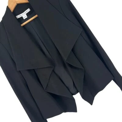 Blazer DIANE VON FURSTENBERG 2 Feminino Preto Olympia Cachoeira Crepe Frente Aberta - Imagem 1 de 4