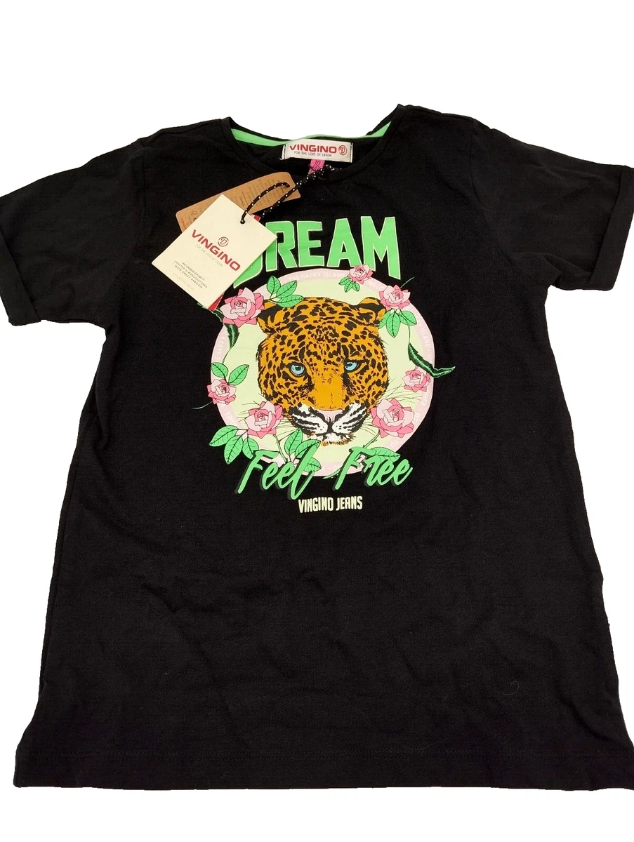 Vingino Mädchen Hanou T-Shirt – Dunkelblau & Weiß In Gr. 8 & 10