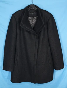 ANDREW MARC Black BOILED WOOL Pockets ASYMMETRICAL ZIP Lined JACKET/COAT XXL - Picture 1 of 4
