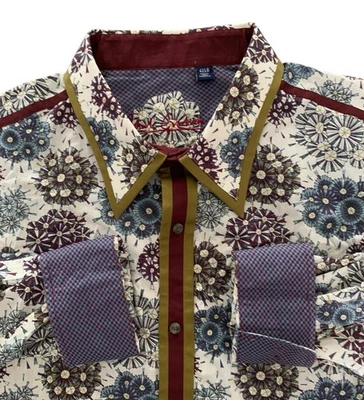 Рубашка Robert Graham с откидными манжетами на пуговицах абстрактная с цветочным узором мужская 4XLB - читайте описание - Изображение 1 из 4