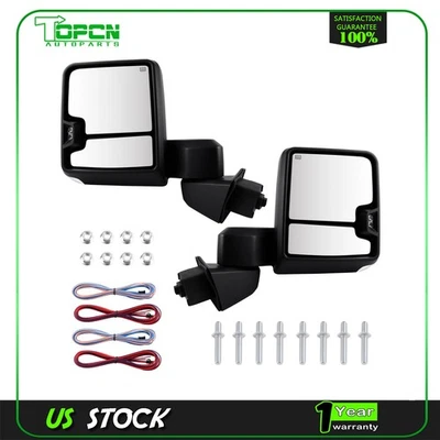 Truck Power Heated Chrome Tow Mirrors LH&RH New For GMC Serria 1500 2019-2022 Foto 1 de 4