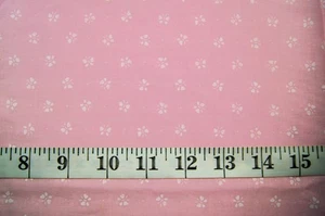 3/4 Yard Tiny White Butterflies on Pink Cotton Quilting Fabric 31" X 44" - Picture 1 of 1