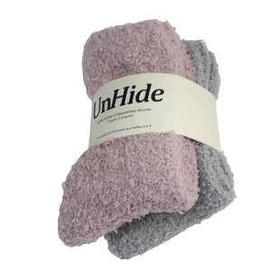 Unhide Softie Socken 2er Pack Damengröße 5 - 11 ultraweich blush und grau Lounge - Bild 1 von 5