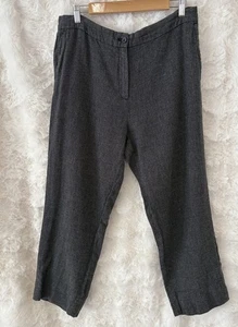 TRENERY Grey Linen Blend Limited Edition Slim Fit Crop Pants Size 14 - Picture 1 of 6