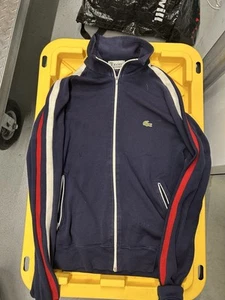 Chaqueta Lacoste Vintage Años 90 IZOD Lacoste Cremallera Talla Mediana Azul/Rojo - Imagen 1 de 3