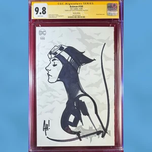 BATMAN #100 EDICIÓN BOCETO CGC 9.8 FIRMADO Y BOCETO POR ADAM HUGHES CATWOMAN - Imagen 1 de 2