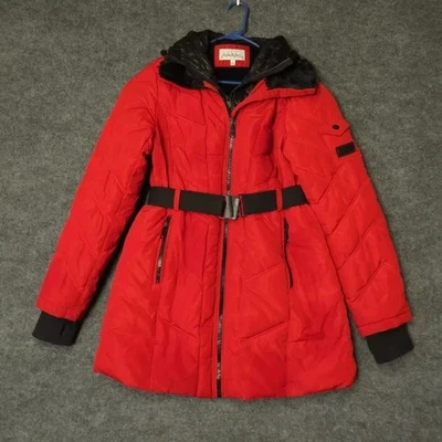 Abrigo Nicole Miller Mujer Grande Gorpcore Parka Acolchado Cremallera Piel Bolsillos con Capucha Foto 1 de 4