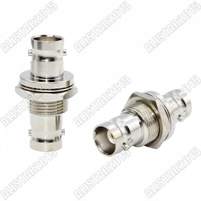 1x BNC Female to BNC Female Jack Bulkhead Nut RF Adapter 50 ohm BNC-BNC Straight - Image 1 of 4