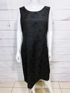 Jones Studio Womens Dress Size 14 Black Floral Lined Sleeveless Back Zip - Picture 1 of 6