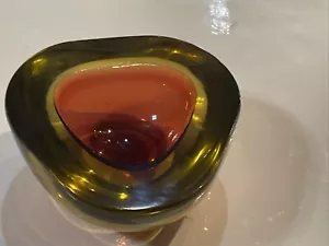 Piatto/ciotola/cenere in vetro sommerso Flavio Poli Sommerso rosa e ambra - Foto 1 di 18