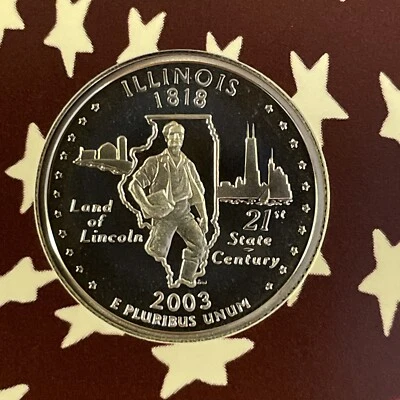 2003-S Illinois Silver Proof State Quarter 90% Silver From Proof Set - Image 1 of 2