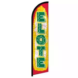 Bandera de comida Elote sin viento manga completa publicidad de plumas Mex maíz feria - Imagen 1 de 7