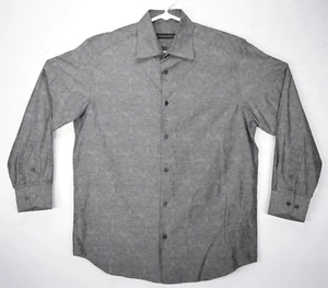 Camisa de vestir Jhane Barnes gris cachemira seda para hombre talla M botón delantero  - Imagen 1 de 12