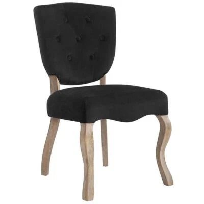 Modway Array 20" Tufted Performance Velvet Dining Side Chair in Black - Image 1 of 4