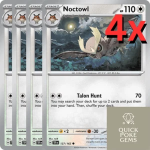4x Noctowl 127/162 Playset Cosmo Holo - Pokemon S/V Temporal Forces TCG - Picture 1 of 1