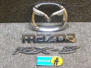 2002 2012 Mazda Rx8 SE3P Silver Chrome Emblem Set JDM OEM