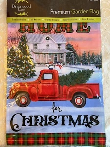 BRIARWOOD LANE Sleeved Garden Flag 12.5x18 HOME FOR CHRISTMAS NEW - Picture 1 of 1