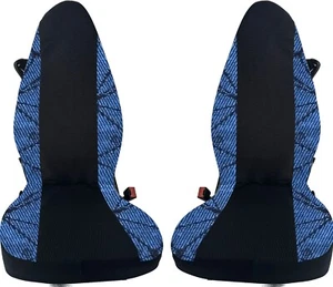 coprisedili per smart for two jacquard nero/blu, su misura- made in italy - Foto 1 di 3