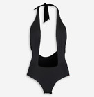 Bamboa Black Logo Motif Swimsuit Size 10