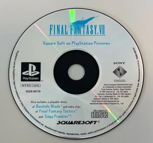 SONY PlayStation PS1 PSOne SQUARESOFT Final Fantasy VII 7 Previews Demo Disc - Picture 1 of 1