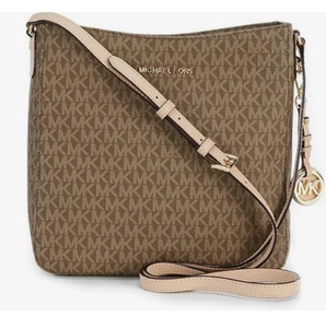 NUOVA borsa a tracolla Michael Kors Jet Set viaggio grande MK Messenger - moka/oro $ 198 - Foto 1 di 4
