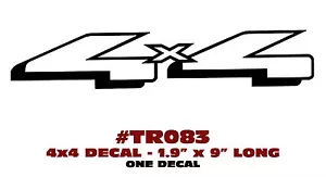 TR083 FORD 4x4 DECAL - 1.9" TALL x 9" LONG - ONE DECAL - Foto 1 di 1
