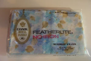 Cannon Royal Family 2 Standard-Kissenbezüge blau Blumenmuster Neu in Verpackung eisenfrei featherlite - Bild 1 von 2