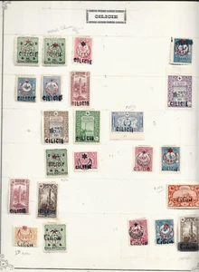 63 TIMBRES CILICIE OCCUPATION FRANCAISE EN TURQUIE VARIETES SURCHARGE 1919/1921 - Foto 1 di 3