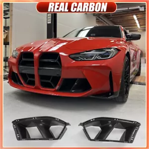 Fits BMW G80 M3 G82 G83 M4 2021UP Front Bumper Grill Air Vent Cover REAL CARBON - Picture 1 of 10