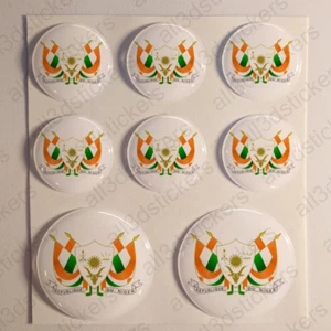 Stickers Niger Coat of Arms Gel Domed Resin 3D Niger Vinyl Sticker Decals Helmet - Imagen 1 de 1