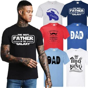 Fathers Day Mens T-Shirt Birthday Top Daddy Gift BBQ DAD Bear Galaxy S-5XL - Imagen 1 de 13