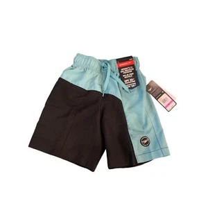 XXS Speedo Boys New Turquoise Black Swim Trunks UPF 50+ Sun Protection - Picture 1 of 6