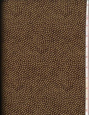 Tela de edredón de algodón marrón coco pequeños puntos tostados por acolchado en blanco por PORTE Foto 1 de 4