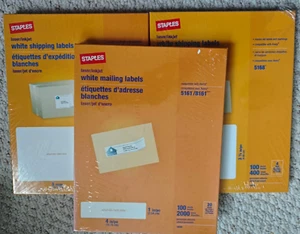 Lot of 3 Laser/Inkjet 100 Shipping Labels 8 1/2"x11" White Avery 5165/8165 - Picture 1 of 2