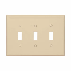 Eaton PJ3V EWD PJ3V Wallplate 3G Toggle Poly M - Picture 1 of 2
