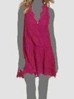 $108 Free People Women's Pink Sleeveless V-Neck Lace A-Line Dress Size Small