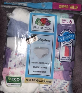 Fruit of the Loom Girls 13 Pack Hipsters Underwear Size 6 Pink~white ~purple - Picture 1 of 2
