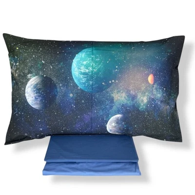 Completo Lenzuola Una Piazza e Mezza di Caleffi in Cotone Art. Pianeti - Immagine 1 di 4