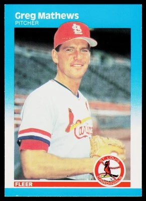 1987 Fleer #303 Greg Mathews Glossy - ExMt+ - Image 1 of 2