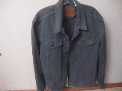 Hombre Levi Strauss Rojo Tab Gris/Azul Pesado Denim Trucker Chaqueta Talla XL Foto 1 de 4