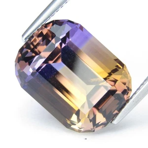 Piedra preciosa de moda de corte esmeralda de 17,8 x 13,4 mm ametrino natural brillante de 16,45 quilates - Imagen 1 de 8