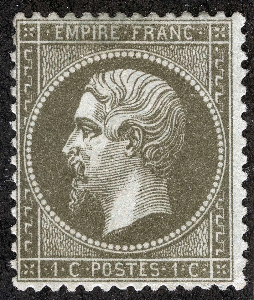 Francia Sc 22 Olv Grn en Azul Pálido 4c Original Goma Bisagras Foto 1 de 1