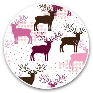 2 x Vinyl Stickers 20cm  - Pink Purple Deer Winter Pattern  #46097 - Afbeelding 1 van 8